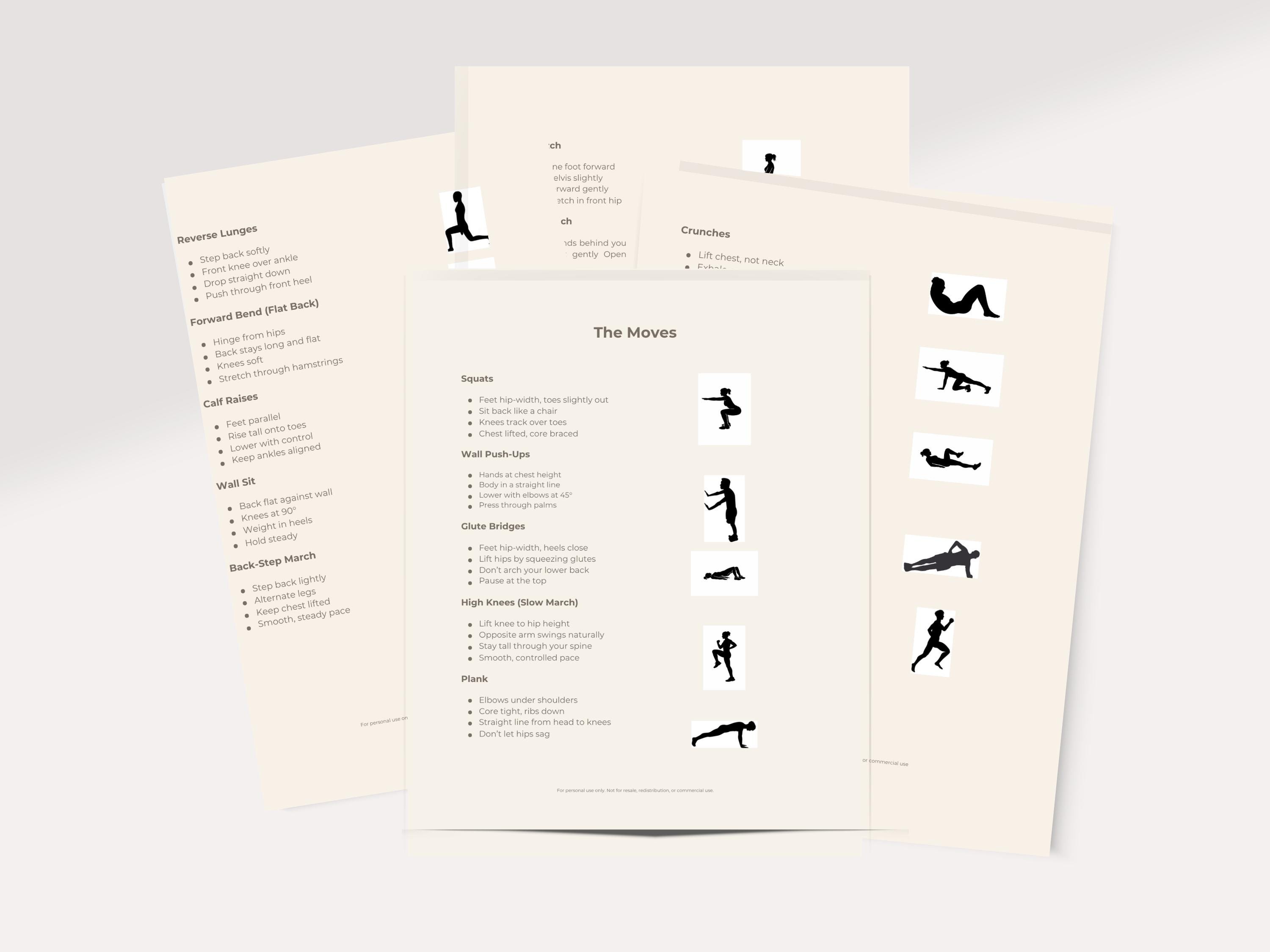 30 Day Beginner Workout Plan * Full Body Challenge * Home Exercise ...