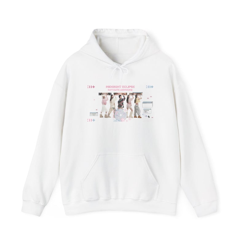 Felpa con cappuccio e stampa grafica K-pop "Midnight Eclipse" / Maglione comodo in misto cotone e poliestere immagine 2
