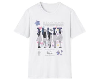 ILLIT Super Real T-Shirt | pastel stars hearts collage