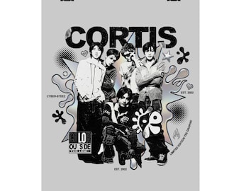 K-pop Cortis Band Photo Poster | Black & White Collage