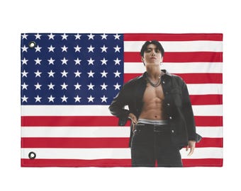 BTS JungKook American Flag Double Sided Print Flag