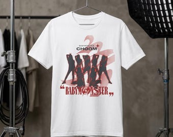 Babymonster band tee Shirt | monochrome shadow collage