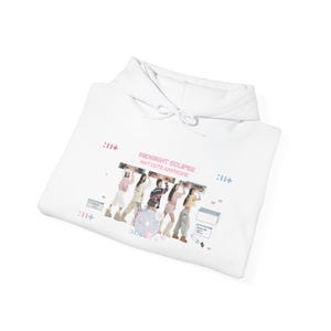 Felpa con cappuccio e stampa grafica K-pop "Midnight Eclipse" / Maglione comodo in misto cotone e poliestere immagine 3