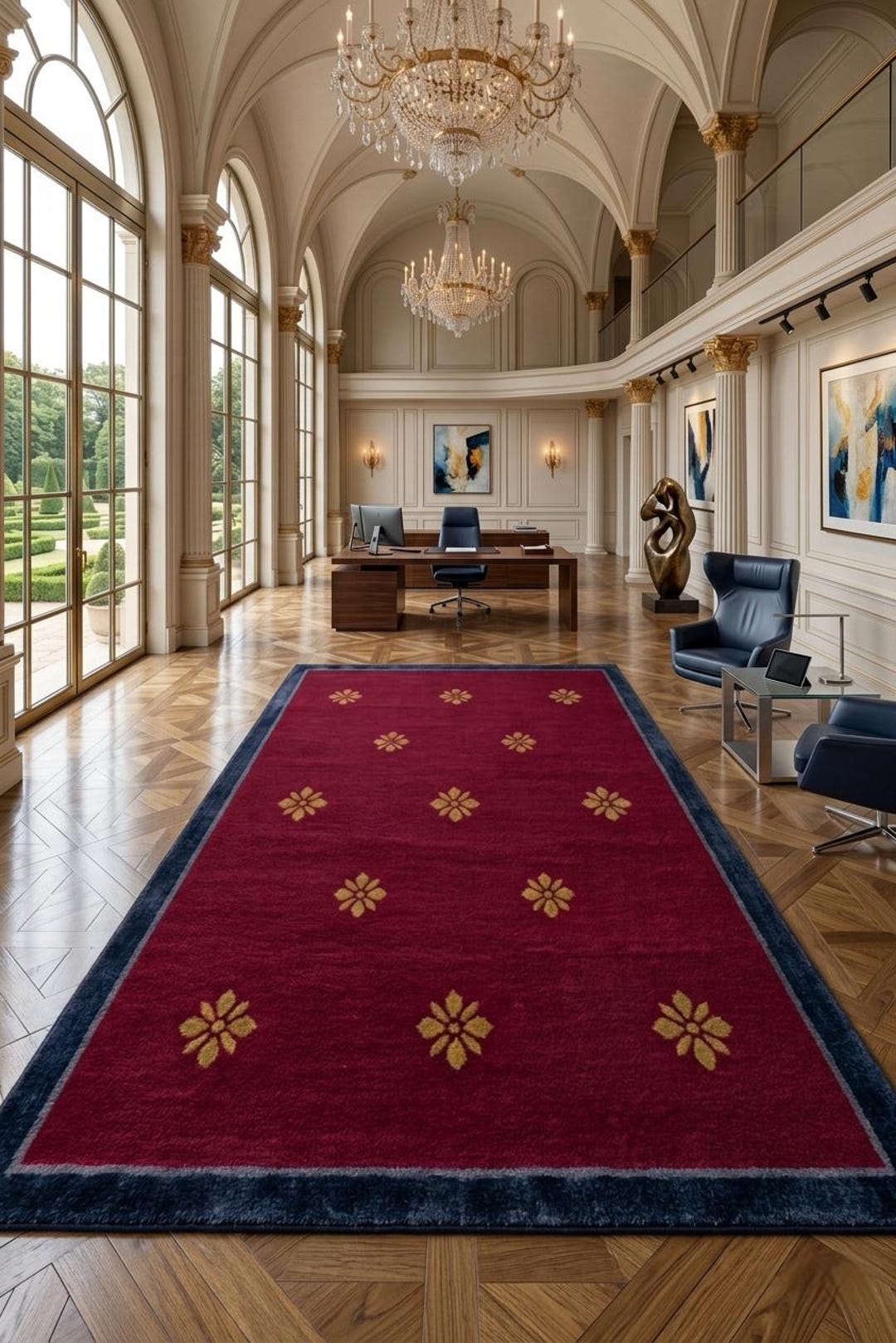 Red Tuft Rug Luxury Red Tufted Rug, Floral Pattern Carpet, Handmade Modern Area Rug ...