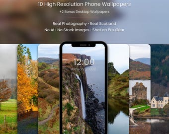 Escocia: Fondos de pantalla de la Isla de Skye y las Tierras Altas (10 para móvil + 2 para ordenador) (Descarga instantánea)