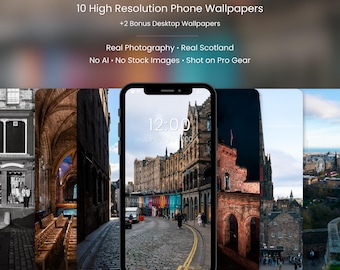 Escocia: Fondos de pantalla de Edimburgo (10 para móvil + 2 para ordenador) (Descarga instantánea)
