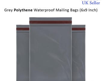 Grey Mailing Bags 6" x 9" – Waterproof Self-Seal Shipping Envelopes