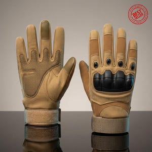 Tactical Touchscreen Motorcycle Gloves, Hard Knuckle Full Finger Breathable Non-Slip Riding Gloves for Men Women, Motocross Cycling Outdoor