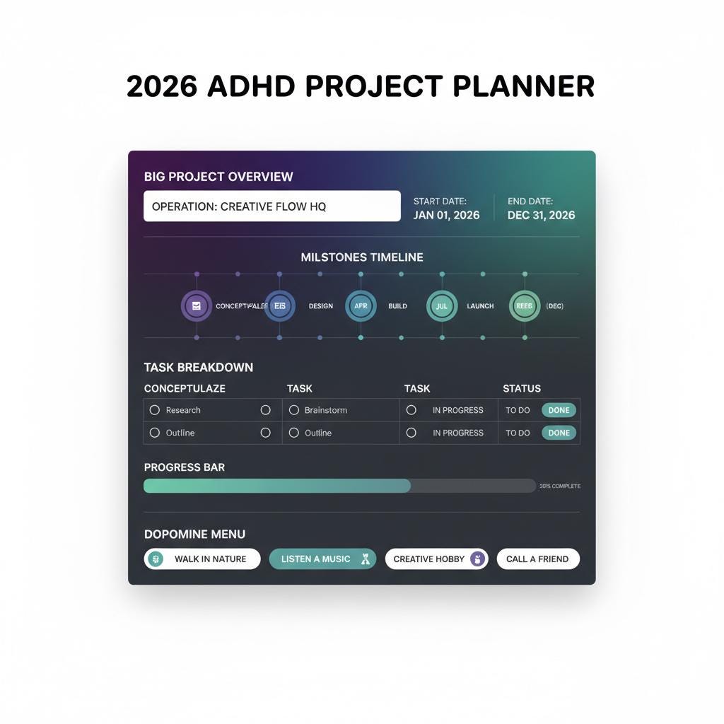 2026 ADHD Digital Planner Bundle | Hyperlinked Goodnotes | Daily Weekly ...