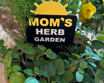 Mom's Herb Garden Marker, UV Resistant Plant Tag Stake