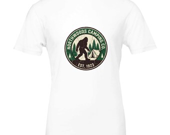 Bigfoot Camping T-Shirt | Funny Sasquatch Hiking Tee | Nature Lover Gift | Unisex Graphic Tee