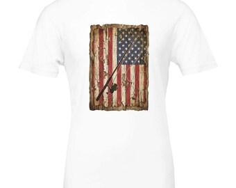 Fishing Flag T-Shirt - Patriotic Angler Tee | Soft, DTG Ready & Eco-Friendly Gift for Fishermen