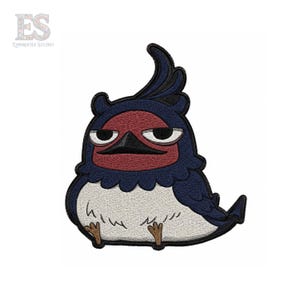 Embroidered Bird Monster Patch, Navy Fantasy Creature Anime