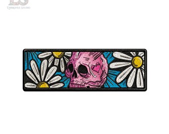 Skull With Flowers Anime Manga Embroidered Patch