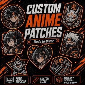 Custom Anime Embroidered Patches | Personalized Manga Artwork Patches