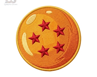 Orange Star Sphere Embroidered Patch