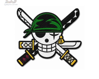 Patch brodé tête de mort manga anime