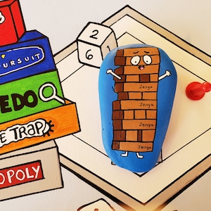 Jenga Board Game Painted Rock // Jenga // Board Game // Unique Painted Rock // Family Game