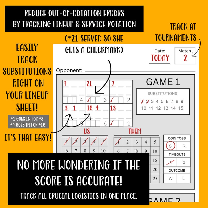 Best of 5 Serving & Passing Volleyball Stats Tracking Sheet Etsy