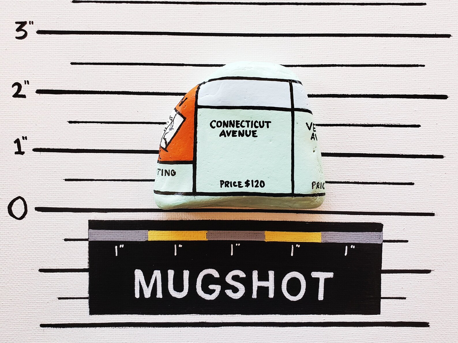 Connecticut Avenue // Monopoly Board Space Painted Rock Azul Etsy España