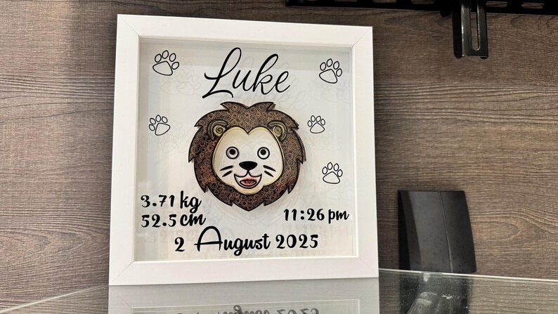 Personalized Quilling Nursery Shadow Box – Custom Baby Name & Birth ...