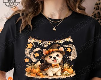Witch Puppy Halloween PNG | Halloween Clipart Cute Ghost PNG