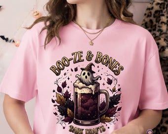 Boo-ze and Bones PNG Spooky Season PNG  Spooky Season Trendy PNG