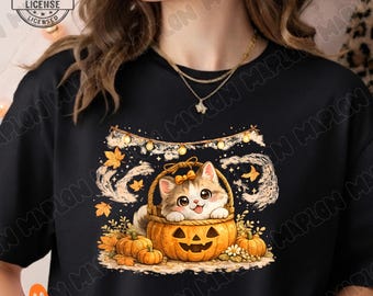 Kitten in Pumpkin Hot Ghoul Summer, Spooky Island PNG Summerween PNG