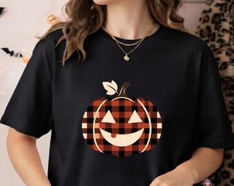 buffalo Plaid Pumpkin Cute Ghost PNG Halloween Clipart Halloween PNG