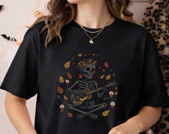 Halloween PNG Skeleton Playing Guitar Pumpkin PNG Trick or Treat PNG
