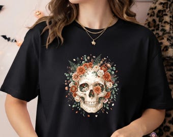 Fall PNG Floral Skull Floral Pumpkin PNG Summer PNG