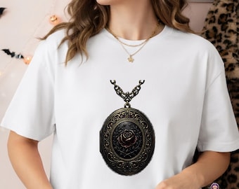 Gothic Rose Locket Halloween PNG | Halloween Clipart Cute Ghost PNG