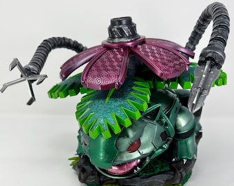 Estatua de resina Mecha Venusaur pintada a mano