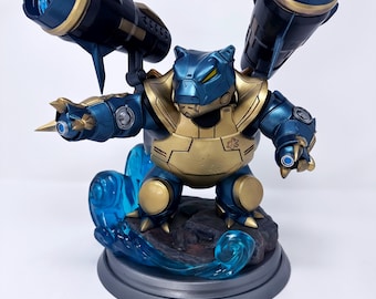 Estatua de resina de Mecha Blastoise pintada a mano