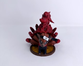 Figura de resina de Vulpix Naruto pintada a mano