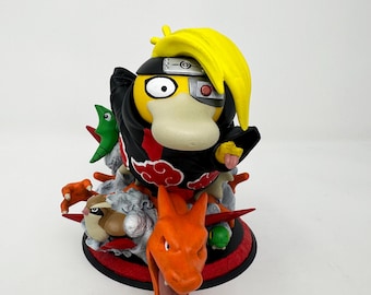 Diorama de resina de Psyduck Deidara pintado a mano