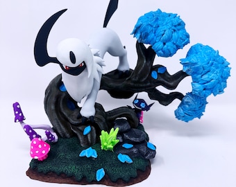 Diorama de resina Absol pintado a mano