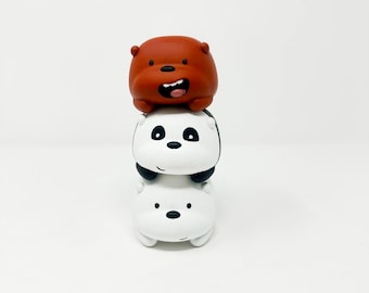 Figuras de resina apilables pintadas a mano de la serie "We Bare Bears"