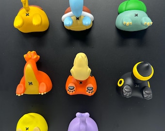 Imanes de resina de Pokémon pintados a mano con forma de trasero