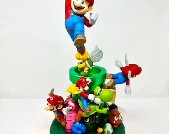 Diorama de resina de Super Mario Generations pintado a mano
