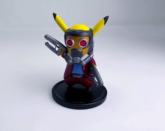 Figura de resina de Starlord-Pikachu pintada a mano
