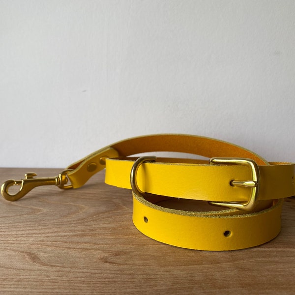 leather bag purse strap handle - YELLOW leather - fully adjustable replacement shoulder purse strap - slender skinny strap