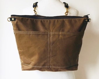 waxed canvas diaper bolsa
