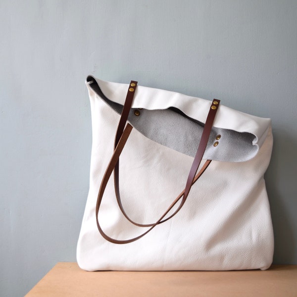 Leather Tote Bag - Etsy UK