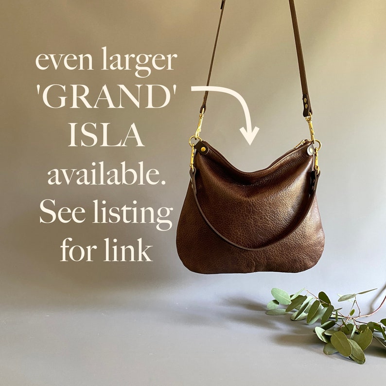 minimalist leather crossbody DAY bag ISLA Walnut Brown adjustable leather strap shoulder purse optional leather tassel by holm goods image 10