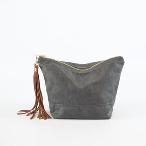 Bolsa de lona encerada - bolsa cosmética impermeable con cremallera grande - bolsa de pañales de cera - Bolsa de aseo - Bolsa cosmética - Kit Dopp