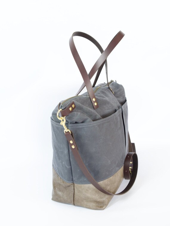 waxed canvas diaper bolsa