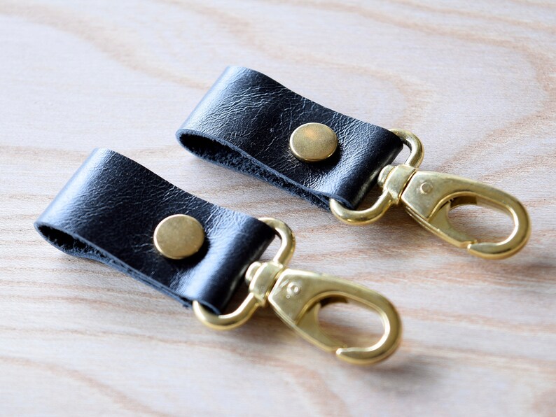 choose which finish 2 Leather earphone holders wire keepers PAIR of LEATHER earbud holders with clips cord tie organiser black leather
