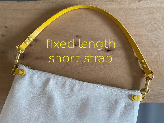 Leather Bag Strap Short Handle Yellow Leather Replacement Shoulder Purse  Strap Choice of Finish and Size 1/2 Inch Wide Strap 