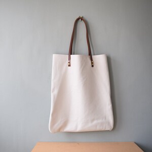 HANDA Leather Tote Bag Leather Shoulder Bag POLAR WHITE - Etsy
